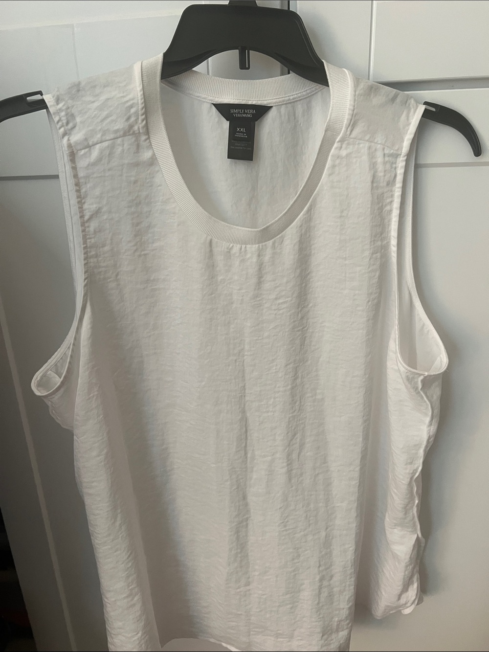 Simply Vera Vera Wang White Sleeveless Tank Top